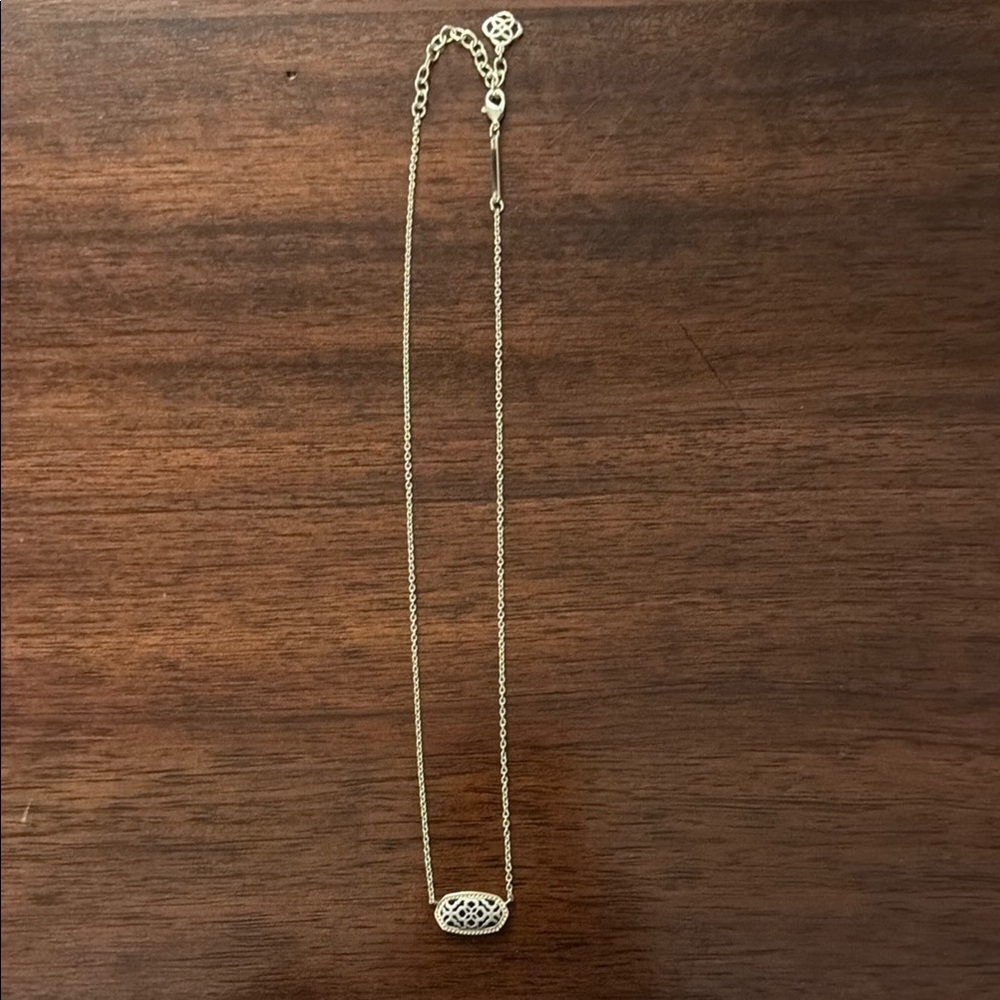 Kendra Scott Delicate Silver Oval Pendant Necklace - Women Jewelry